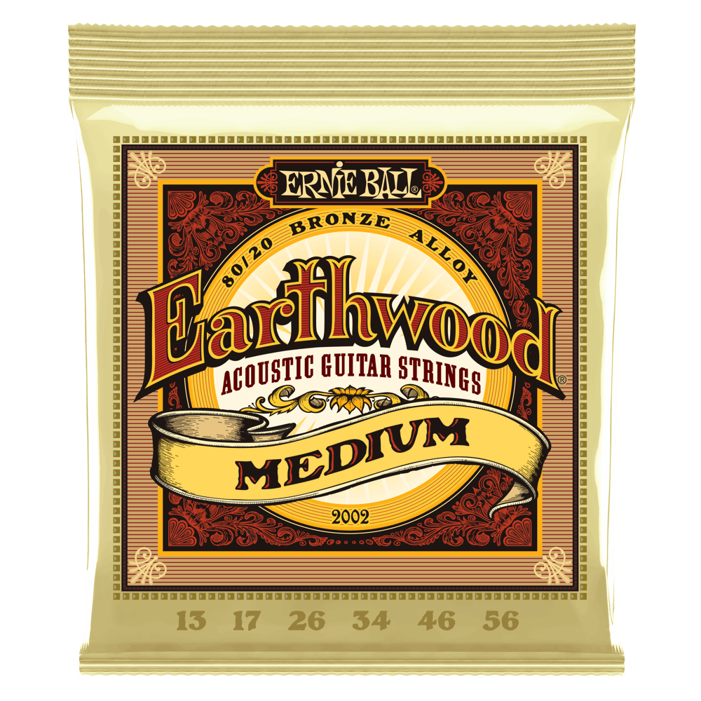 Ernie Ball Earthwood Medium 80/20 Bronze Acoustic Guitar Strings - 13-56 Gauge - 2002 - Premium Acoustic Guitar Strings from Ernie Ball - Just $6.99! Shop now at Poppa's Music