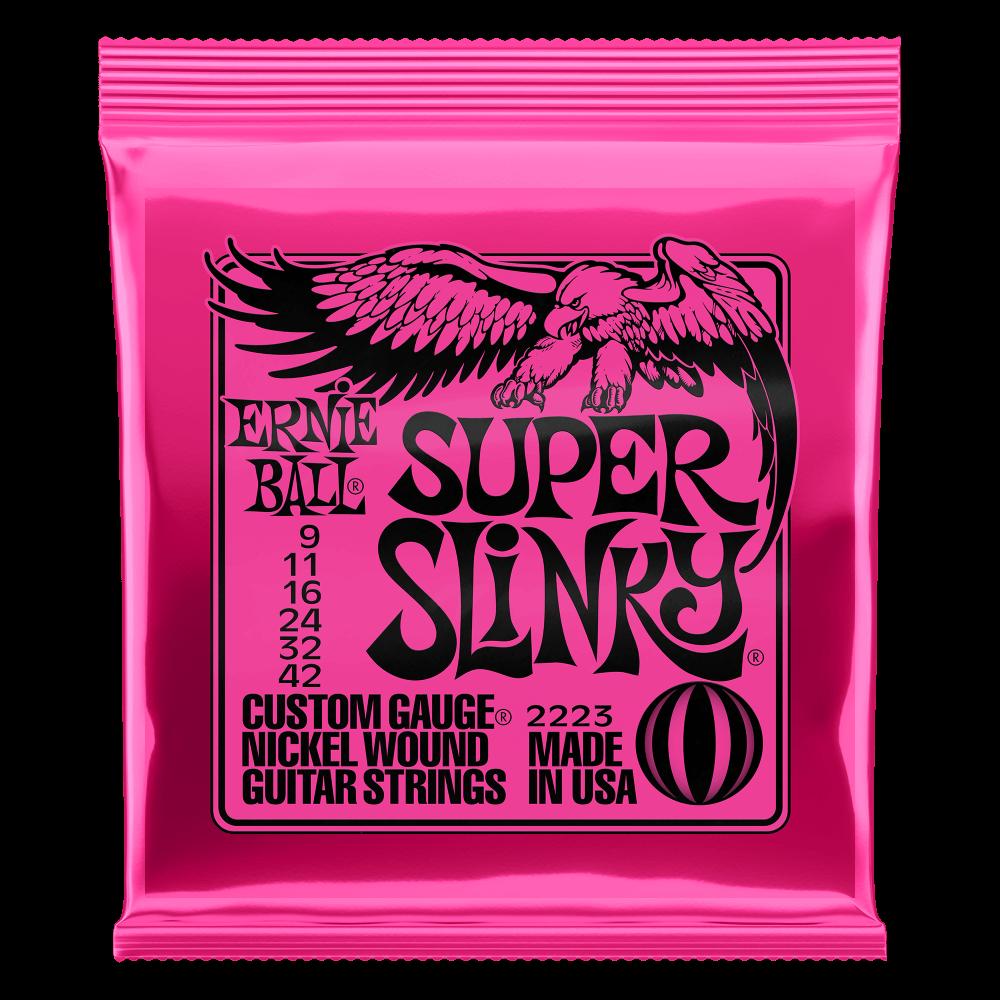 Ernie Ball Super Slinky Nickel Wound Electric Guitar Strings - 9-42 Gauge - 2223 - Poppa's Music 