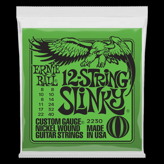 Ernie Ball Slinky 12-String Nickel Wound Electric Guitar Strings - 8-40 Gauge - 2230 - Poppa's Music 