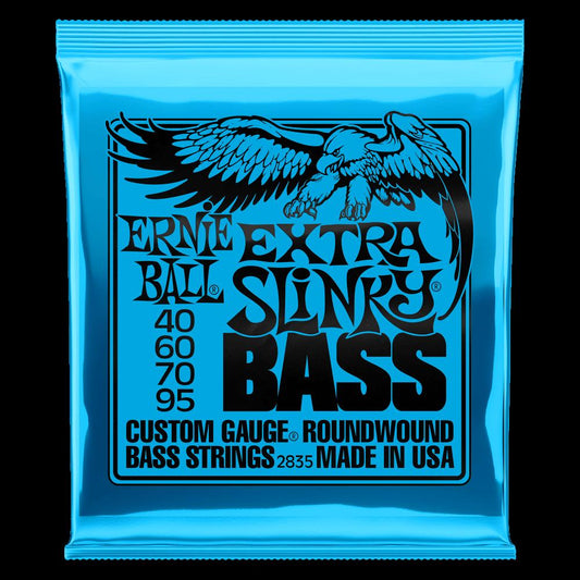 Ernie Ball Extra Slinky Nickel Wound Electric Bass Strings - 40-95 Gauge - 2835 - Poppa's Music 