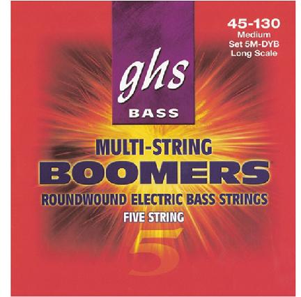 GHS Boomers Roundwound Nickel Medium Electric 5-String Bass Guitar Strings - 5M-DYB - Poppa's Music 