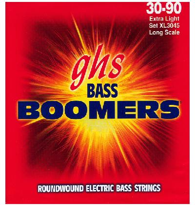 GHS Boomers Roundwound Nickel - Extra Light- Electric Bass Guitar Strings - XL3045 - Poppa's Music 