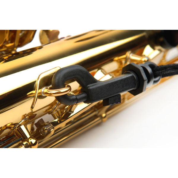 Rico Black Fabric Strap with Plastic Snap Hook for Tenor/Baritone Saxophone - Poppa's Music 