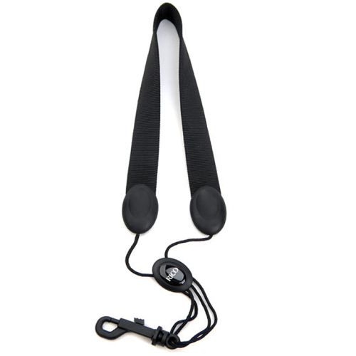 Rico Black Fabric Strap with Plastic Snap Hook for Soprano/Alto Saxophone - Poppa's Music 