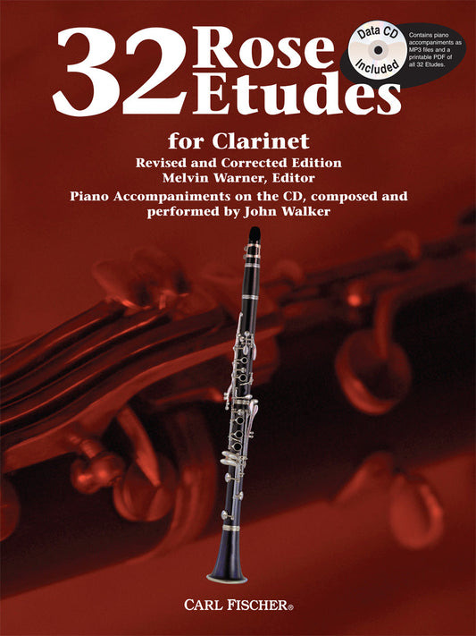 Carl Fischer Book - Rose 32 Etudes for Clarinet with CD - WF85 - Poppa's Music 