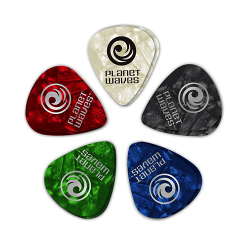 D'addario Planet Assorted Pearl Celluloid Waves Guitar Pick - 10 Packs - Poppa's Music 