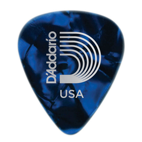 D'addario Planet Waves Celluloid Blue Pearl Guitar Picks - 100 Packs - Poppa's Music 