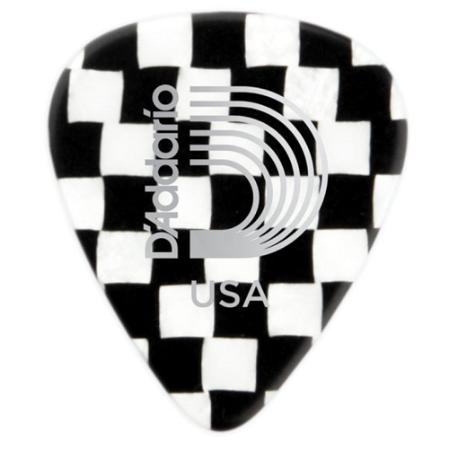 D'addario Planet Waves Checkerboard Celluloid Guitar Pick 100 Pack - Poppa's Music 