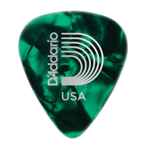 D'addario Planet Waves Celluloid Guitar Green Pearl Guitar Picks 10 Pack - Poppa's Music 