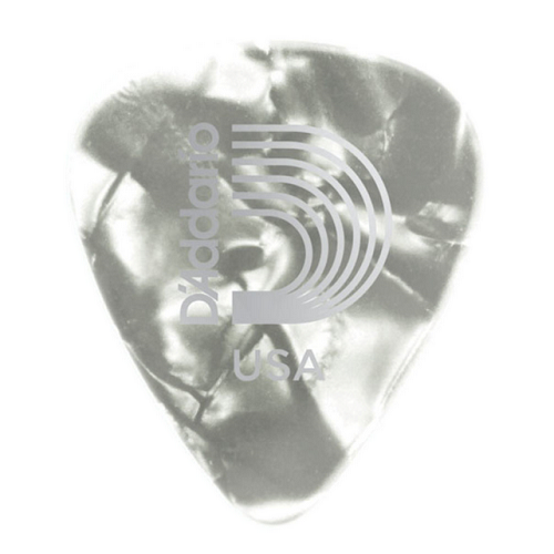 D'addario Planet Waves  White Pearl Celluloid Guitar Picks - 25 Picks - Poppa's Music 