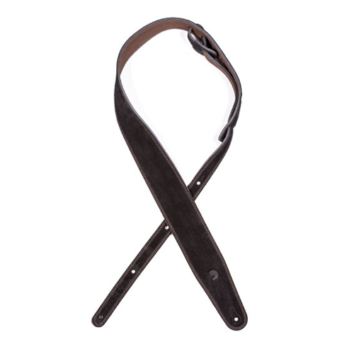 D'addario Reversible Leather  Guitar STRAP, BLACK/BROWN Suede - Poppa's Music 