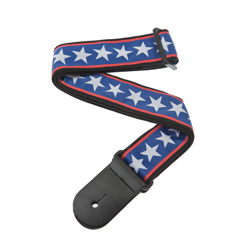 D'addario Planet Waves Stars and Stripes Woven Guitar Strap - Poppa's Music 