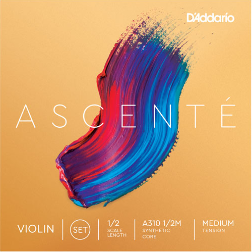 D'addario Ascente Violin String Set, 1/2 Scale, Medium Tension - Poppa's Music 