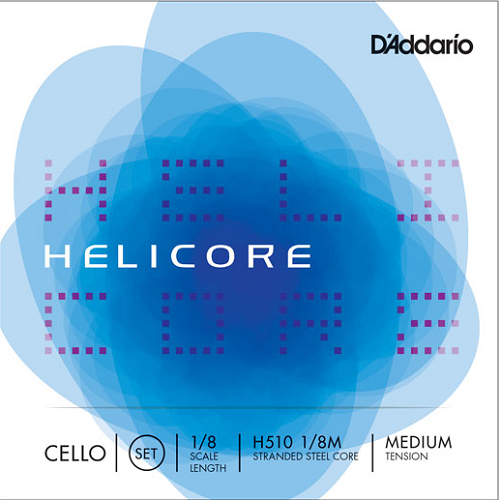 D'addario Helicore Cello String SET, 1/8 Scale, Medium Tension - Poppa's Music 