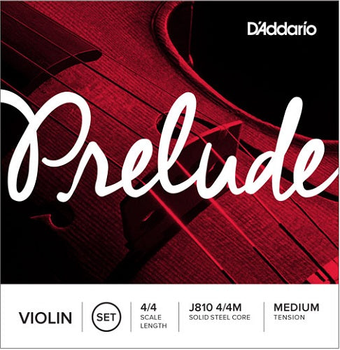 D'addario Prelude Violin String SET, Medium TENSION, 3/4 or 4/4 Scale - Poppa's Music 