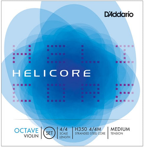 D'addario Helicore Octave Violin String SET, 4/4 Scale, Medium Tension - Poppa's Music 