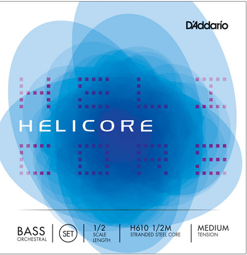 D'addario Helicore Orchestral Bass String SET, 1/2 Scale, Medium Tension - Poppa's Music 