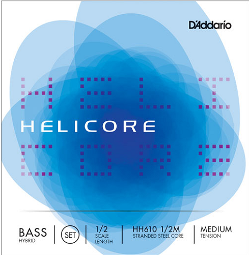 D'addario Helicore Hybrid Bass String SET, 1/2 Scale, Medium Tension - Poppa's Music 