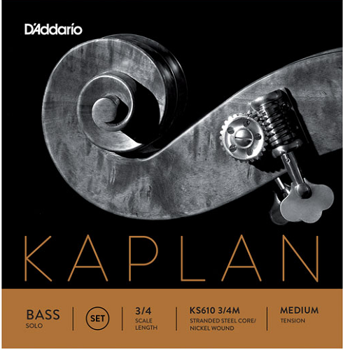 D'addario Kaplan Solo Double Bass String SET, 3/4 Scale, Medium Tension - Premium Bass Strings from D'addario - Just $214! Shop now at Poppa's Music