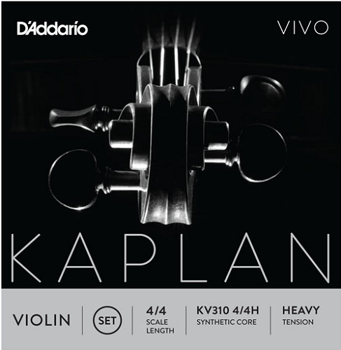 D'addario Kaplan Vivo Violin String SET, 4/4 Scale, Heavy Tension - Poppa's Music 