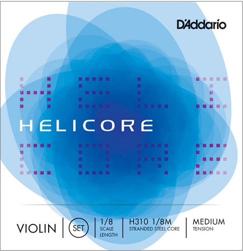 D'addario Helicore Violin String SET, 1/8 Scale, Medium Tension - Poppa's Music 