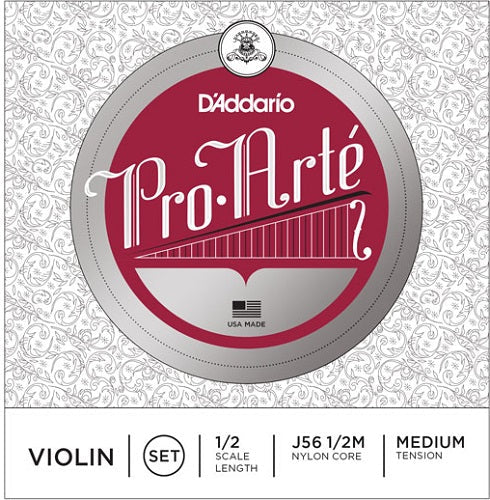 D'addario Pro-Arte Violin String SET, 1/2 Scale, Medium Tension - Poppa's Music 