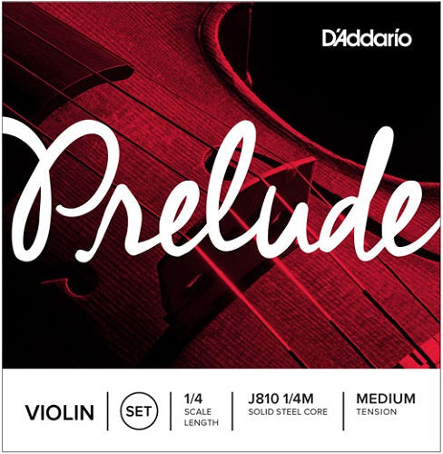 D'addario Prelude Violin String SET, 1/4 Scale, Medium Tension - Poppa's Music 