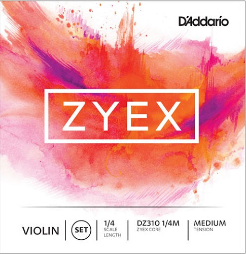D'addario Zyex Violin String SET, 1/4 Scale, Medium Tension - Premium Violin Strings from D'addario - Just $27.95! Shop now at Poppa's Music
