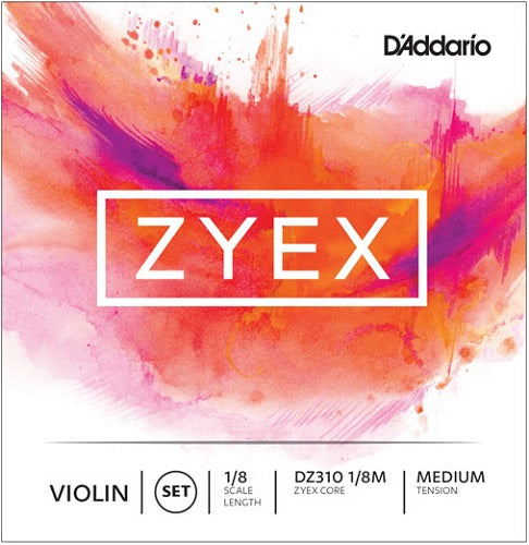 D'addario Zyex Violin String SET, 1/8 Scale, Medium Tension - Premium Violin Strings from D'addario - Just $39.50! Shop now at Poppa's Music