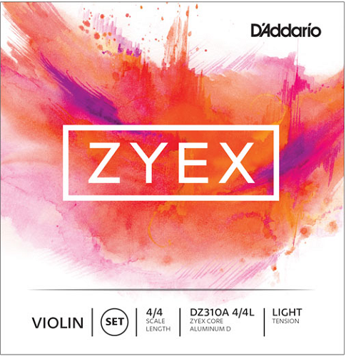 D'addario Zyex Violin String SET, 4/4 Scale,  Aluminum Wound D - Poppa's Music 