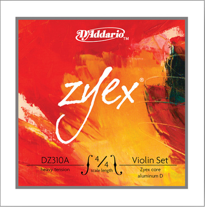 D'addario Zyex Violin String SET, 4/4 Scale,  Aluminum Wound D - Poppa's Music 