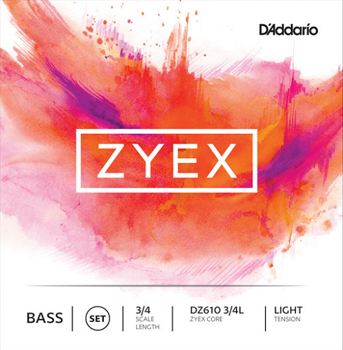 D'addario Zyex Double Bass String SET, 3/4 Scale, Light Tension - Poppa's Music 