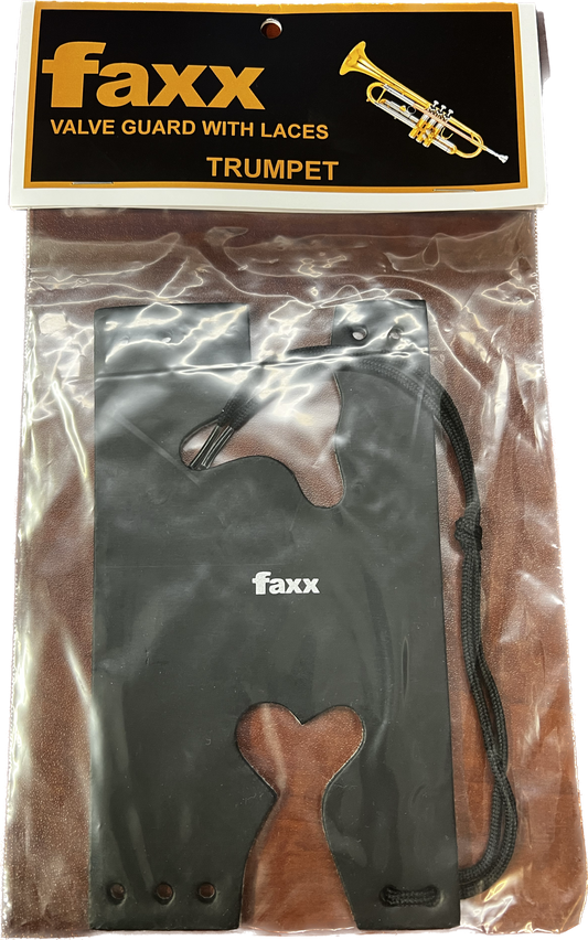 Faxx Trumpet / Cornet Valve Guard, Black Leather with Laces FTVG-2 - Poppa's Music 