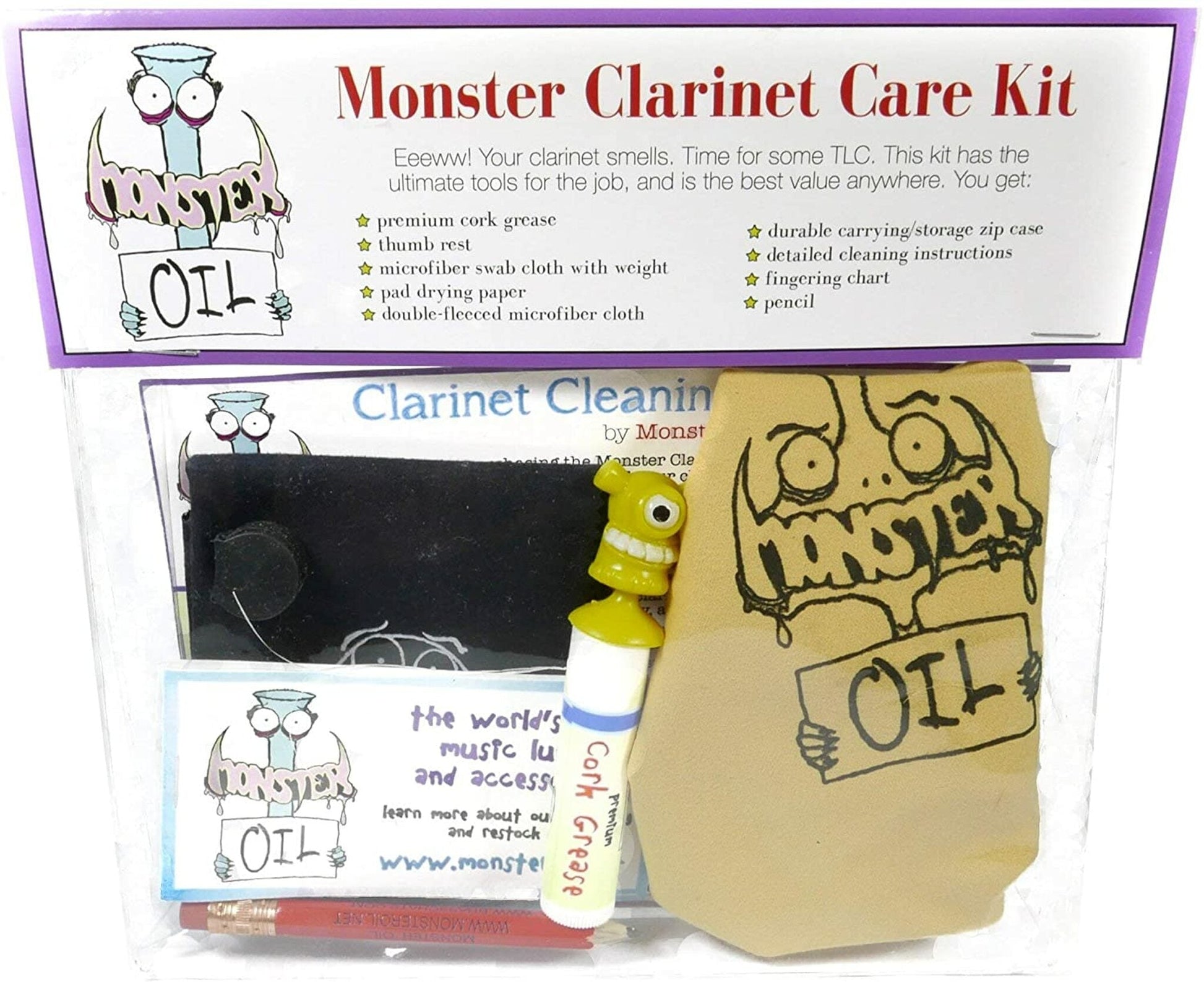 Monster Oil Care and Cleaning Kit for Clarinet - Premium Clarinet Maintenance Kit from Monster Oil - Just $24.69! Shop now at Poppa's Music