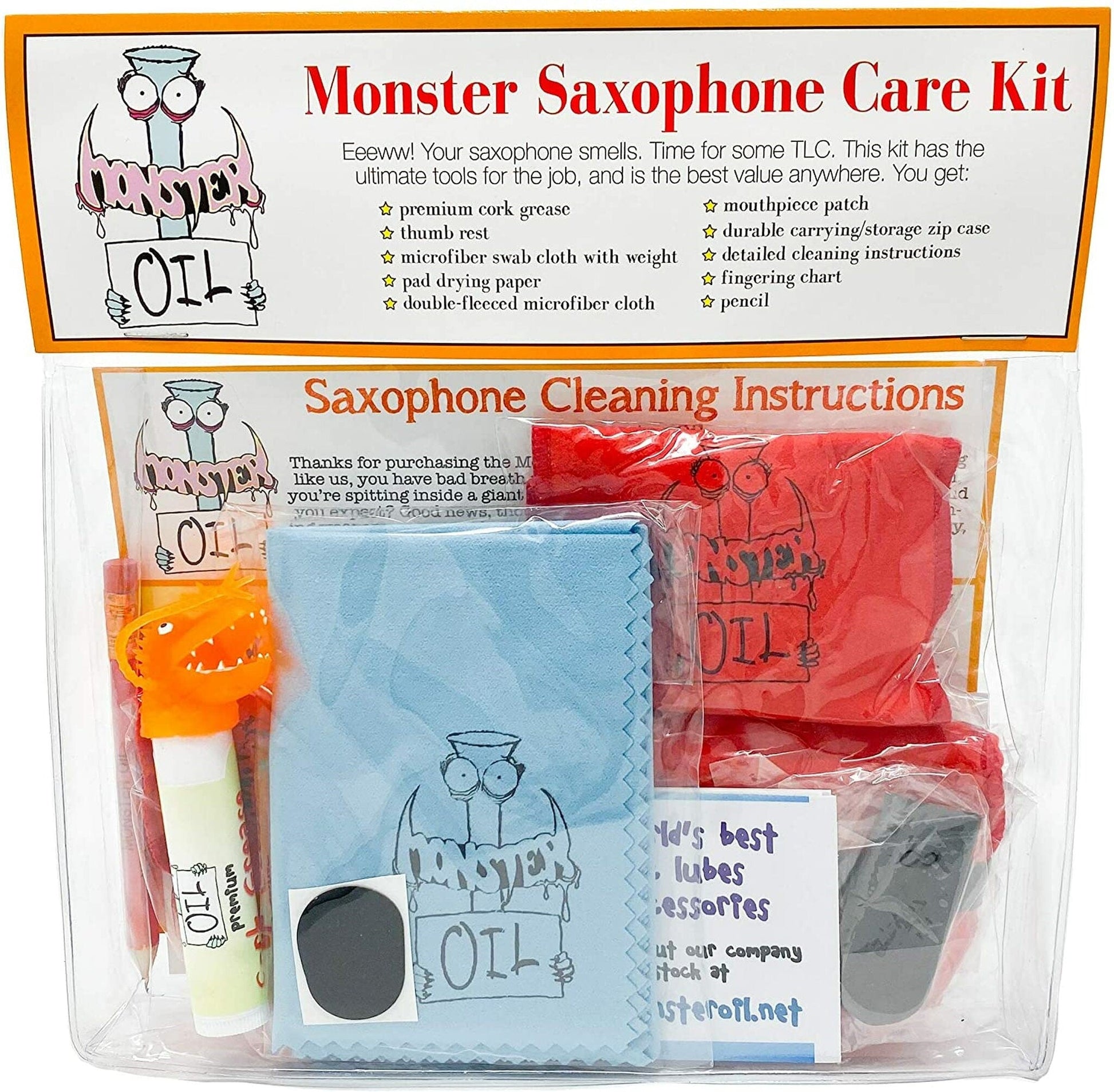 Monster Oil Care and Cleaning Kit for Saxophone - Premium Saxophone Maintenance Kit from Monster Oil - Just $29.69! Shop now at Poppa's Music