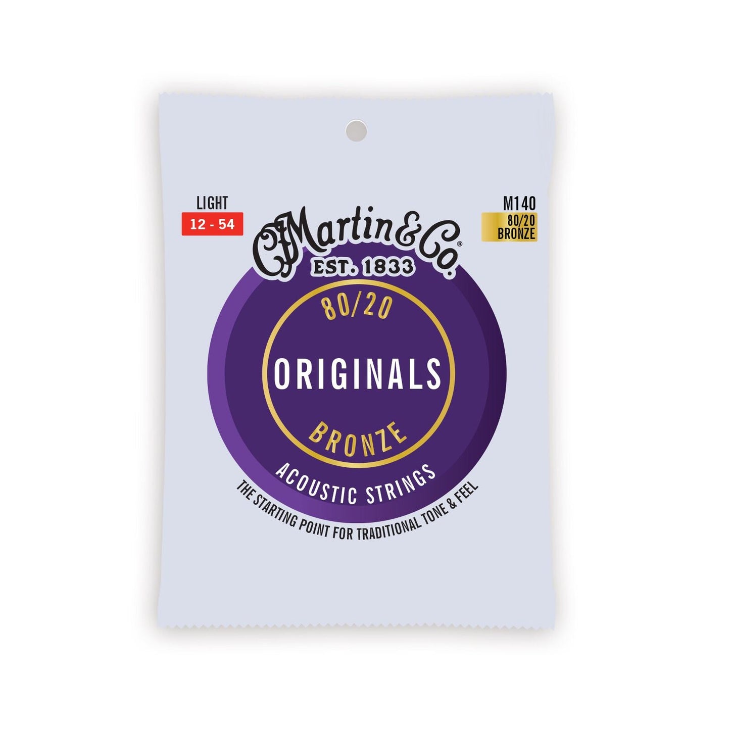 Martin Originals 80/20 Light Acoustic Guitar String Set -  M140 - Poppa's Music 