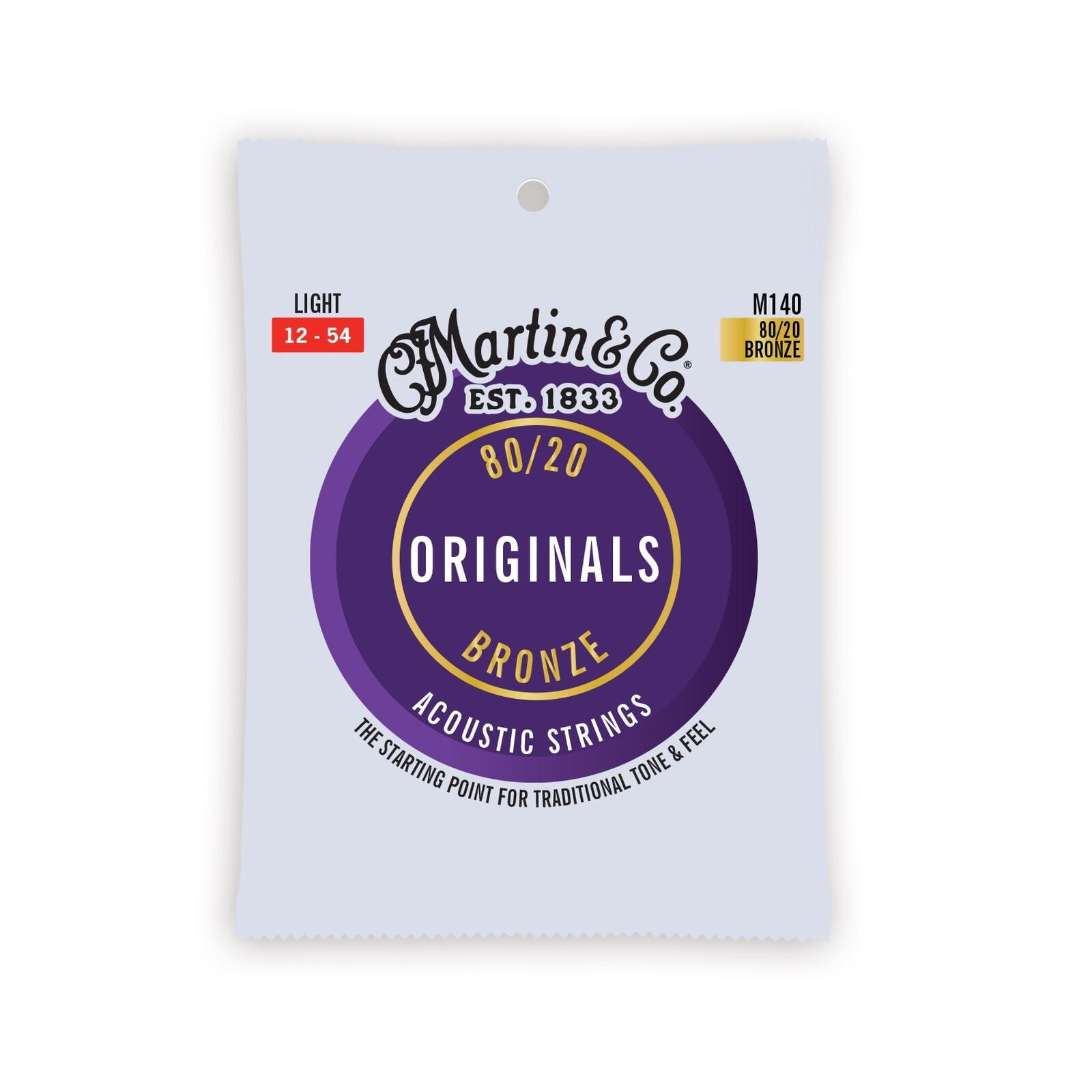 Martin Originals 80/20 Light Acoustic Guitar String Set -  M140 - Poppa's Music 