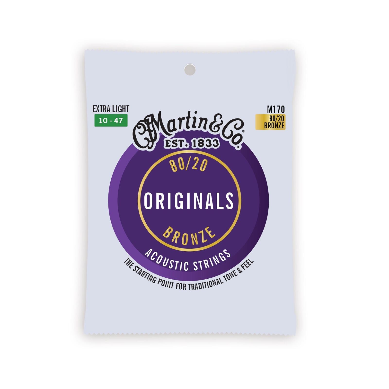 Martin Originals 80/20 Extra Light Acoustic Guitar String Set - M170 - Poppa's Music 