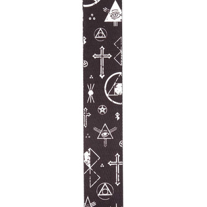 D'addario Planet Waves Black and White Mixed Symbols Woven Guitar Strap - Poppa's Music 