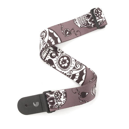 D'addario Planet Waves Sugar Skulls Woven Guitar Strap - Poppa's Music 