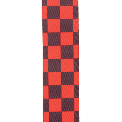 D'addario Planet Waves Black and Red Large Checkerboard Woven Guitar Strap - Poppa's Music 