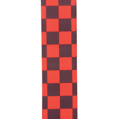 D'addario Planet Waves Black and Red Large Checkerboard Woven Guitar Strap - Poppa's Music 