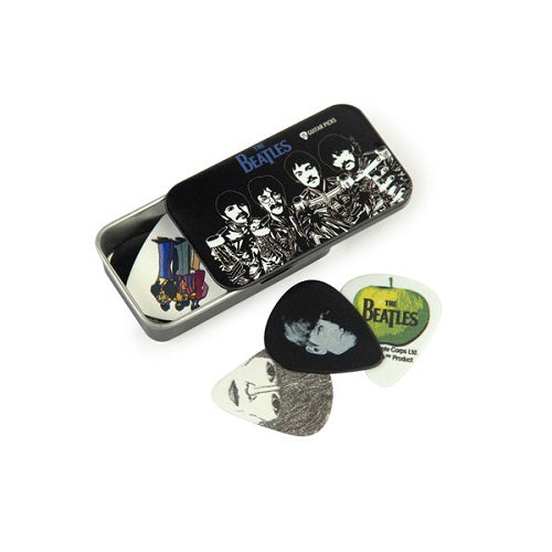 D'addario Planet Waves Pick Tins with Assorted Beatles PICKS, Medium Gauge - 15 Picks - Poppa's Music 