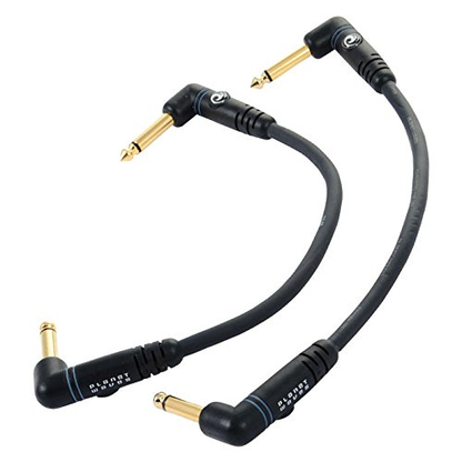 D'addario Planet Waves Gold Plated Custom Series Patch Cable,  Right ANGLE, 6 Inches - 2-PACK - Poppa's Music 