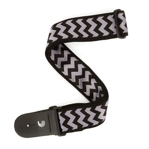 D'addario Planet Waves Indie Chevron Black and Grey Guitar Strap - Poppa's Music 