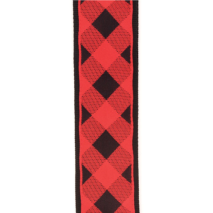 D'addario Planet Waves Americana Woven Buffalo Check Red Guitar Strap - Poppa's Music 