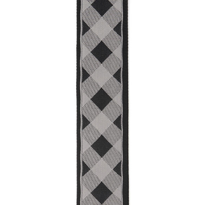 D'addario Planet Waves Americana Woven Buffalo Check-Grey Guitar Strap - Poppa's Music 