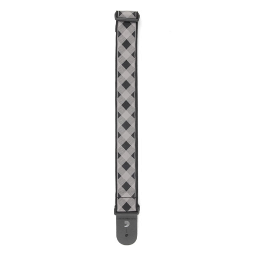 D'addario Planet Waves Americana Woven Buffalo Check-Grey Guitar Strap - Poppa's Music 