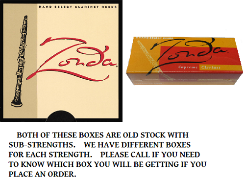 Zonda Bb Clarinet Reeds -5 Per Box - Hard Strengths - Poppa's Music 