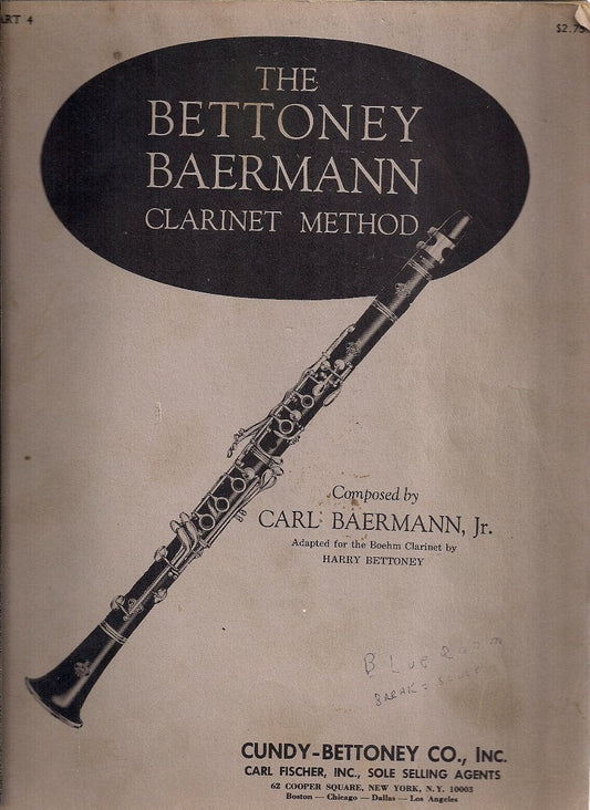 BETTONY CLARINET METHOD BK 4 - BETTONY - Poppa's Music 
